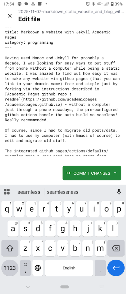 edit markdown on phone