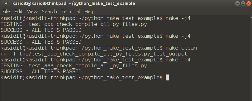 test python with GNU Make