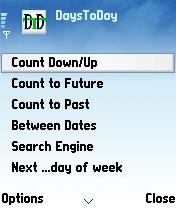 DaysToDay calendar counter main menu