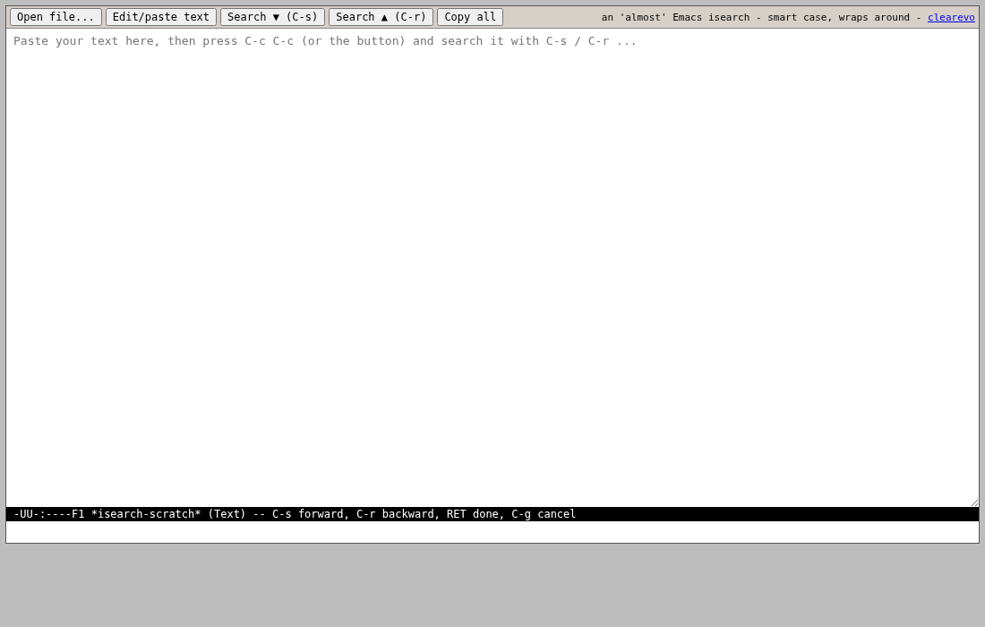 almost Emacs isearch screenshot