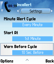 Incallert settings