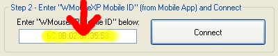 Start and enter WMouseXP mobile ID